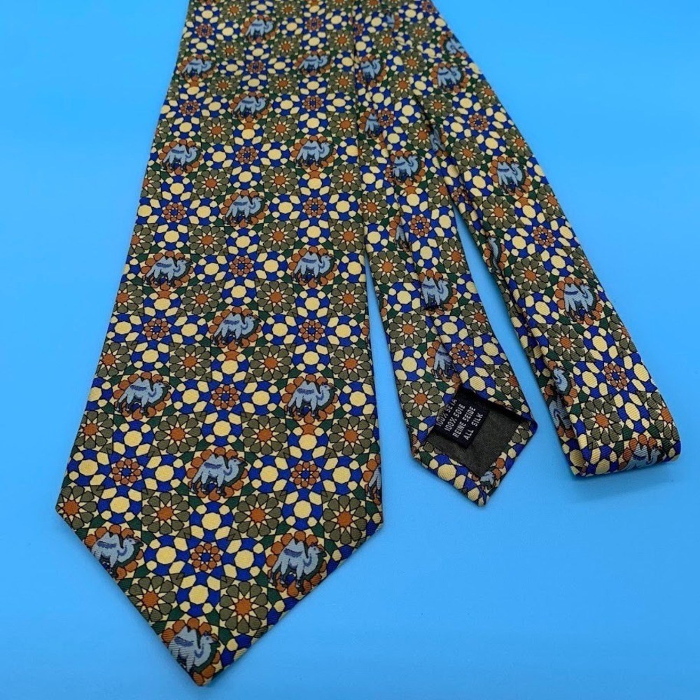 Vintage Dormeuil Tie Silk Geometric Abstract Pattern Woven Paris‎ London Necktie